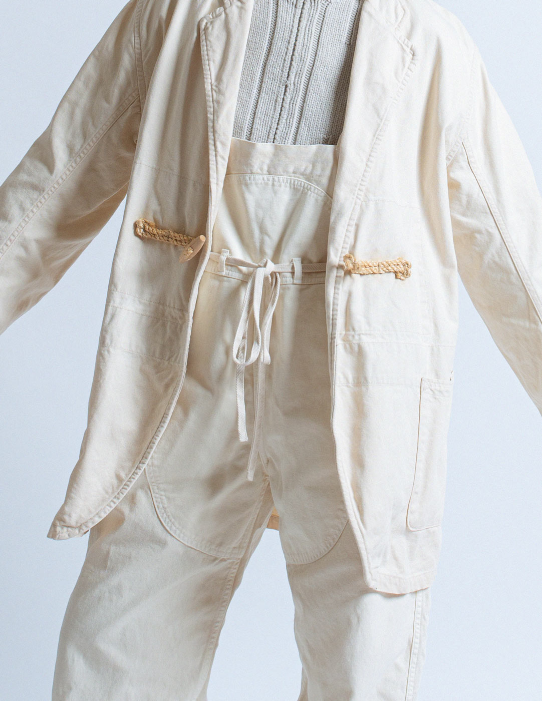 Kapital off white denim work jacket detail