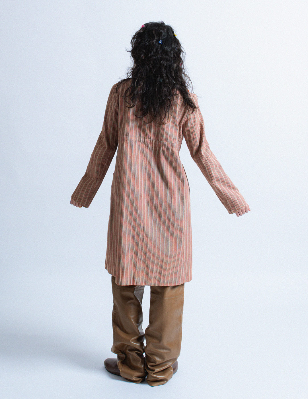 Romeo Gigli striped cotton jacket with tasseled buttons back view