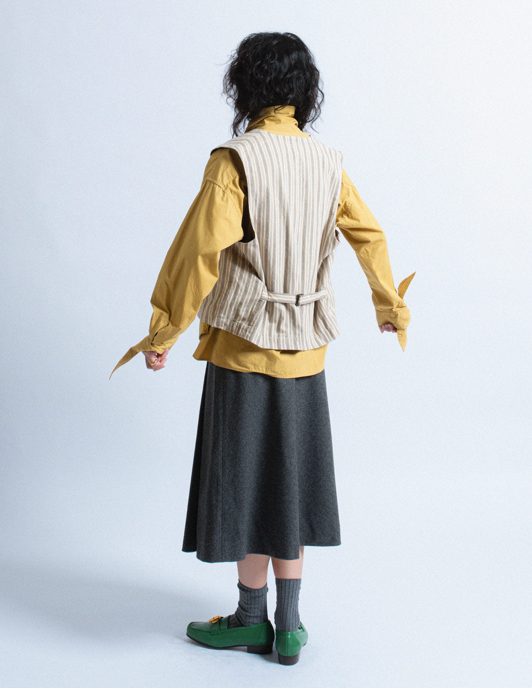 Romeo Gigli vintage striped cotton vest back view