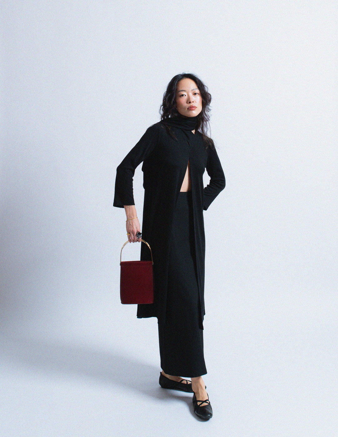 Sybilla vintage two-way wool dress with neck scarf