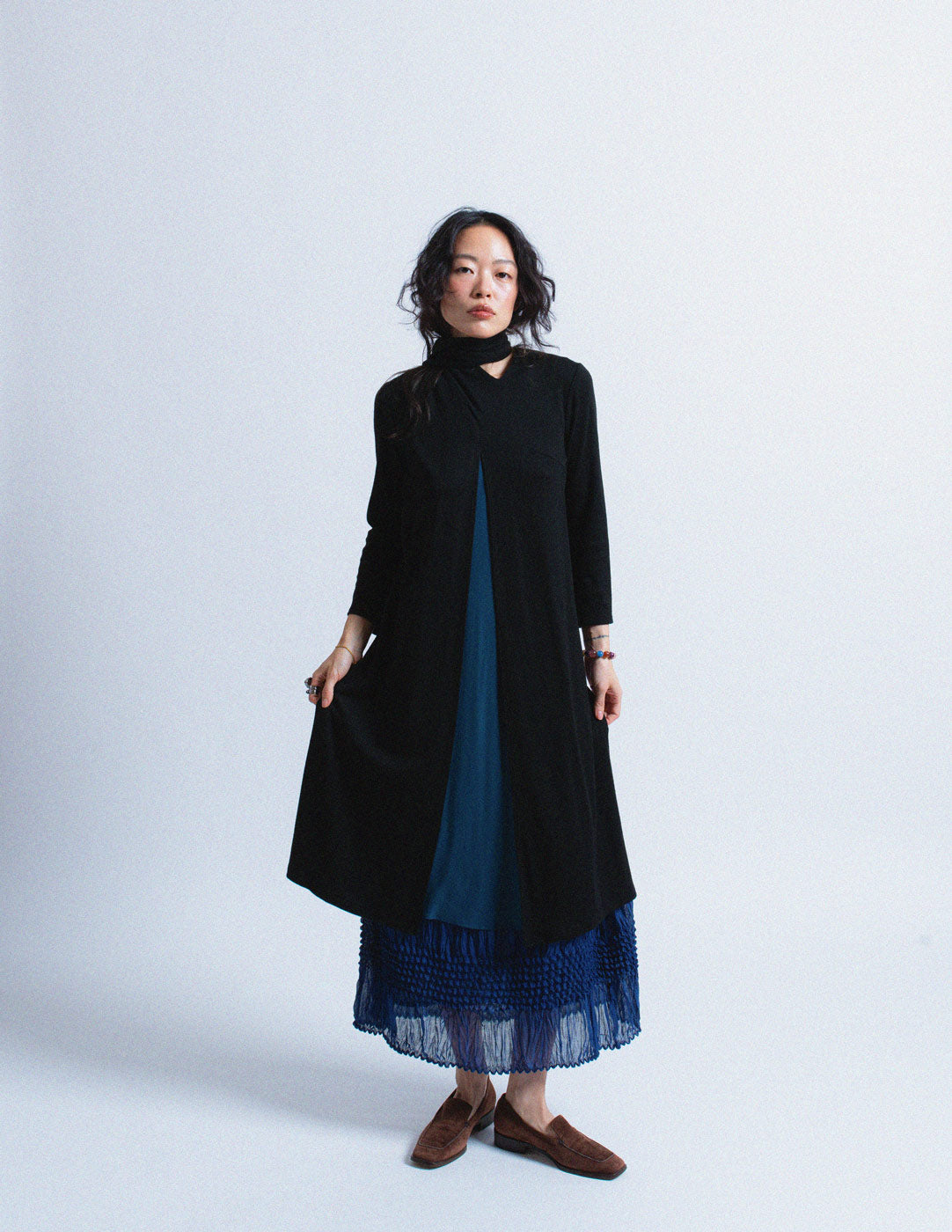 Sybilla vintage two-way wool dress with neck scarf