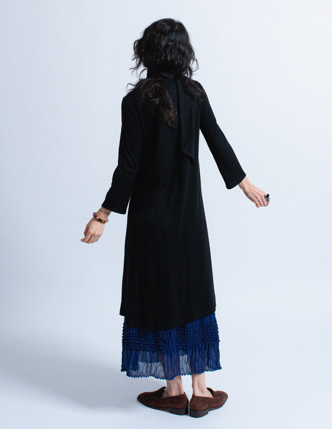 Sybilla vintage two-way wool dress with neck scarf back view