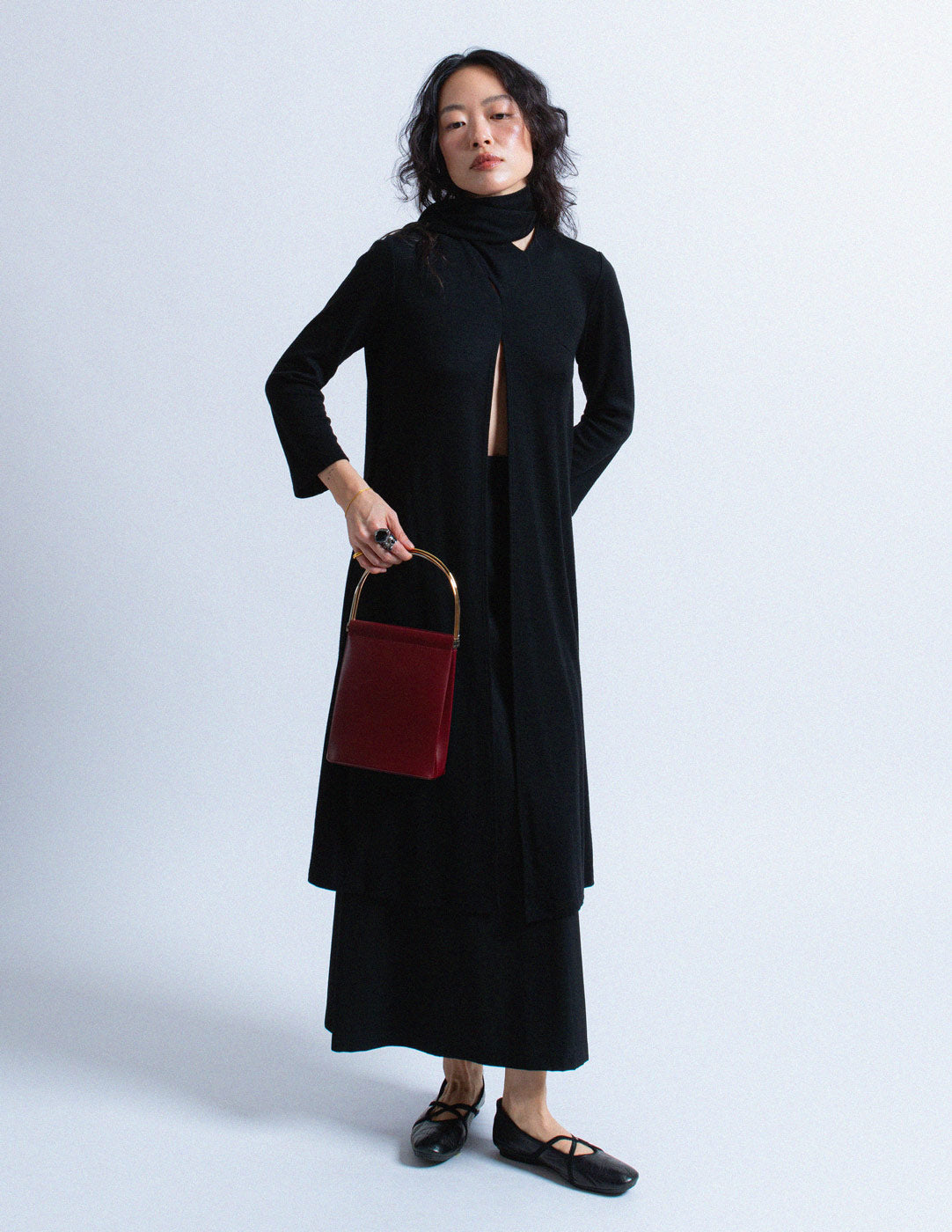 Sybilla vintage two-way wool dress with neck scarf