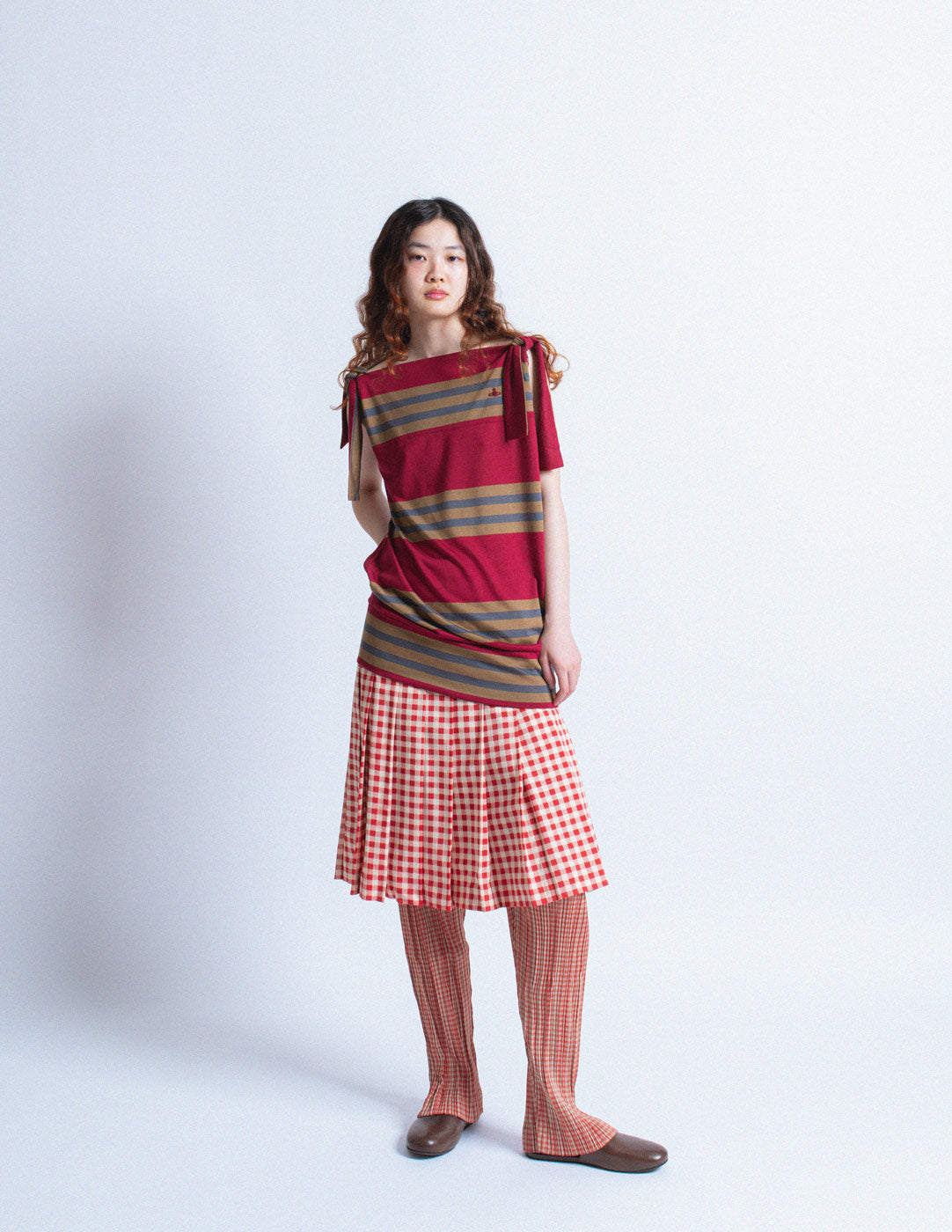 Vivienne Westwood striped sleeveless top with shoulder ties