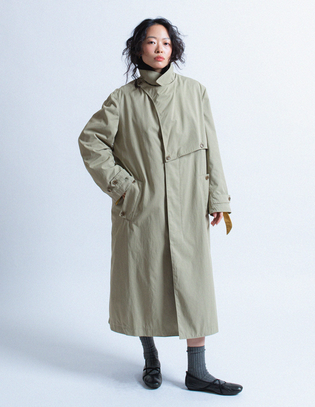 Y's khaki trench coat