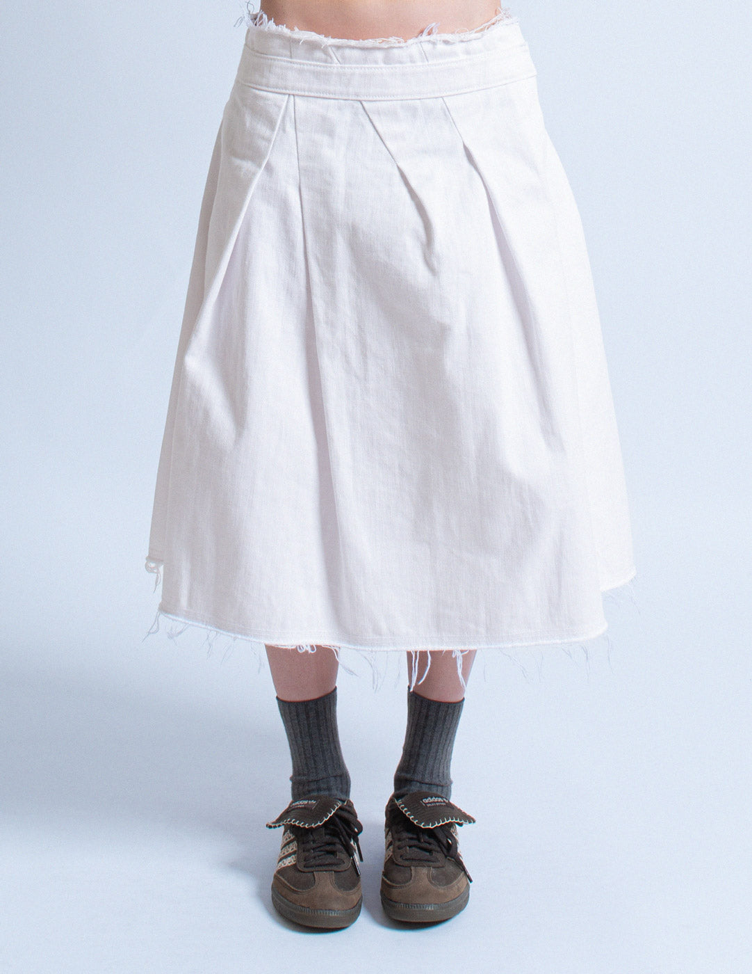 Comme des Garçons vintage white cotton balloon skirt front detail