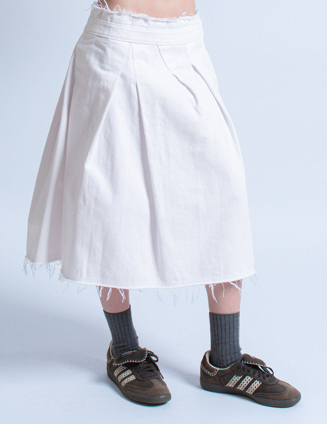 Comme des Garçons vintage white cotton balloon skirt side detail