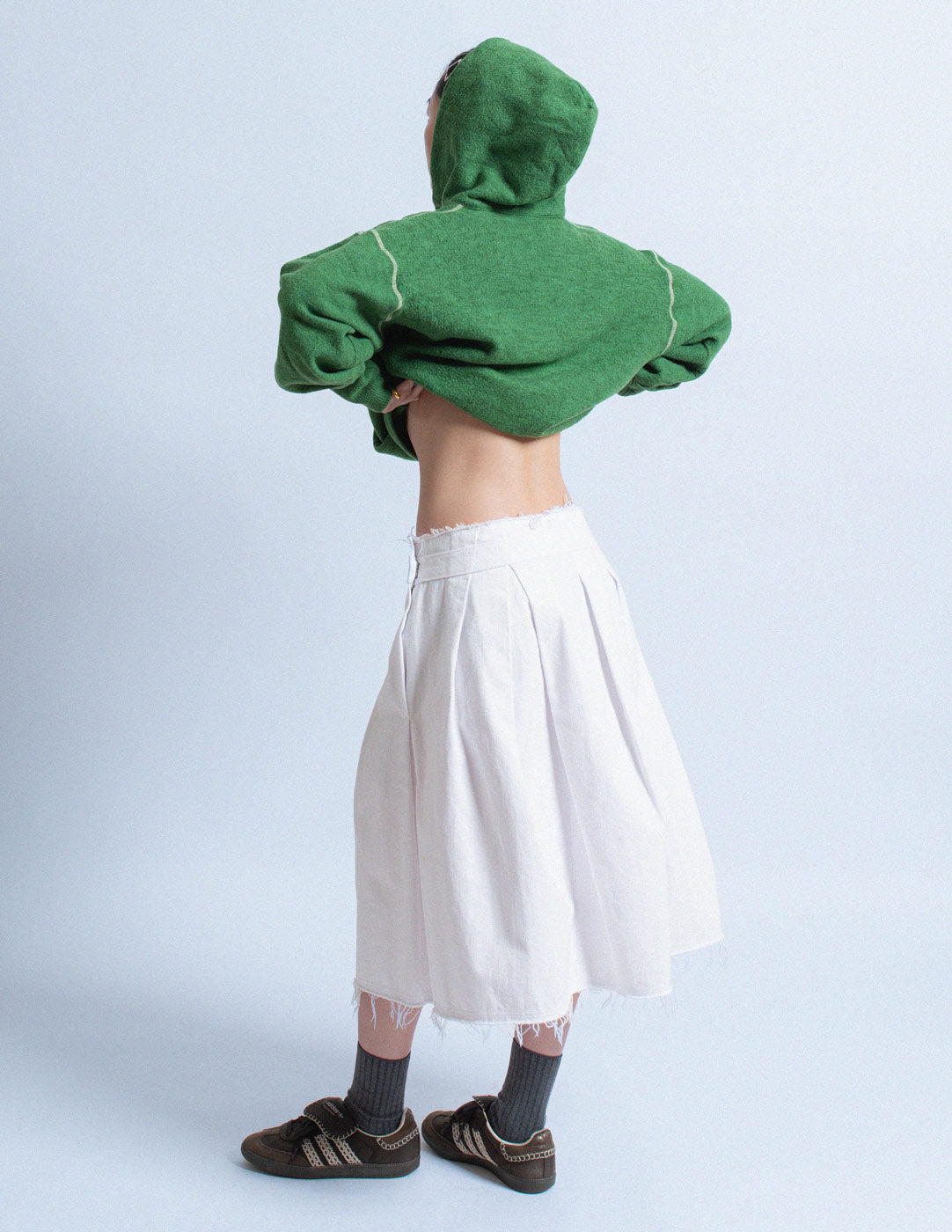 Comme des Garçons vintage white cotton balloon skirt back view