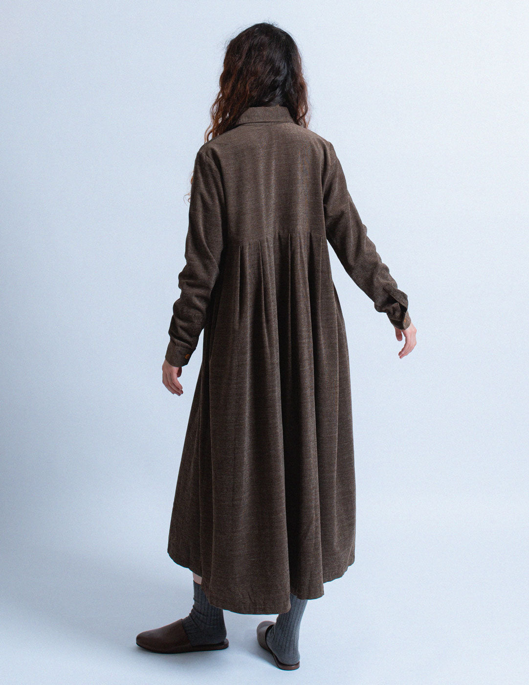 Romeo Gigli vintage cedar shirt dress back view