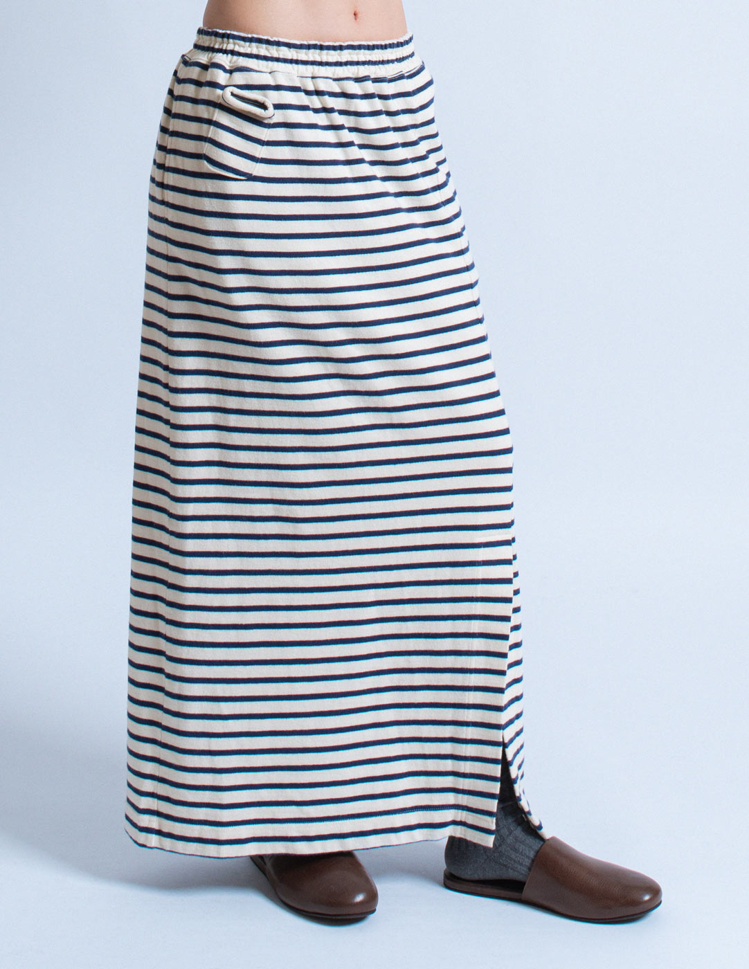 vintage striped cotton long skirt