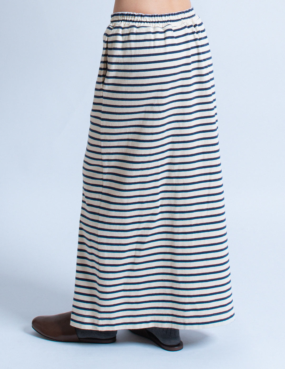 vintage striped cotton long skirt