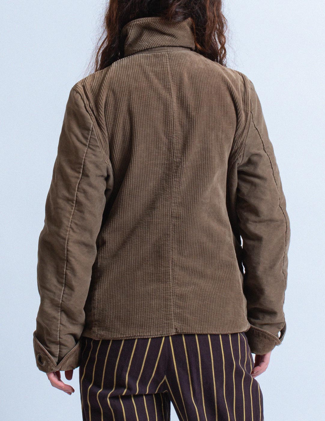 Kapital reversible khaki velvet cotton corduroy jacket back detail