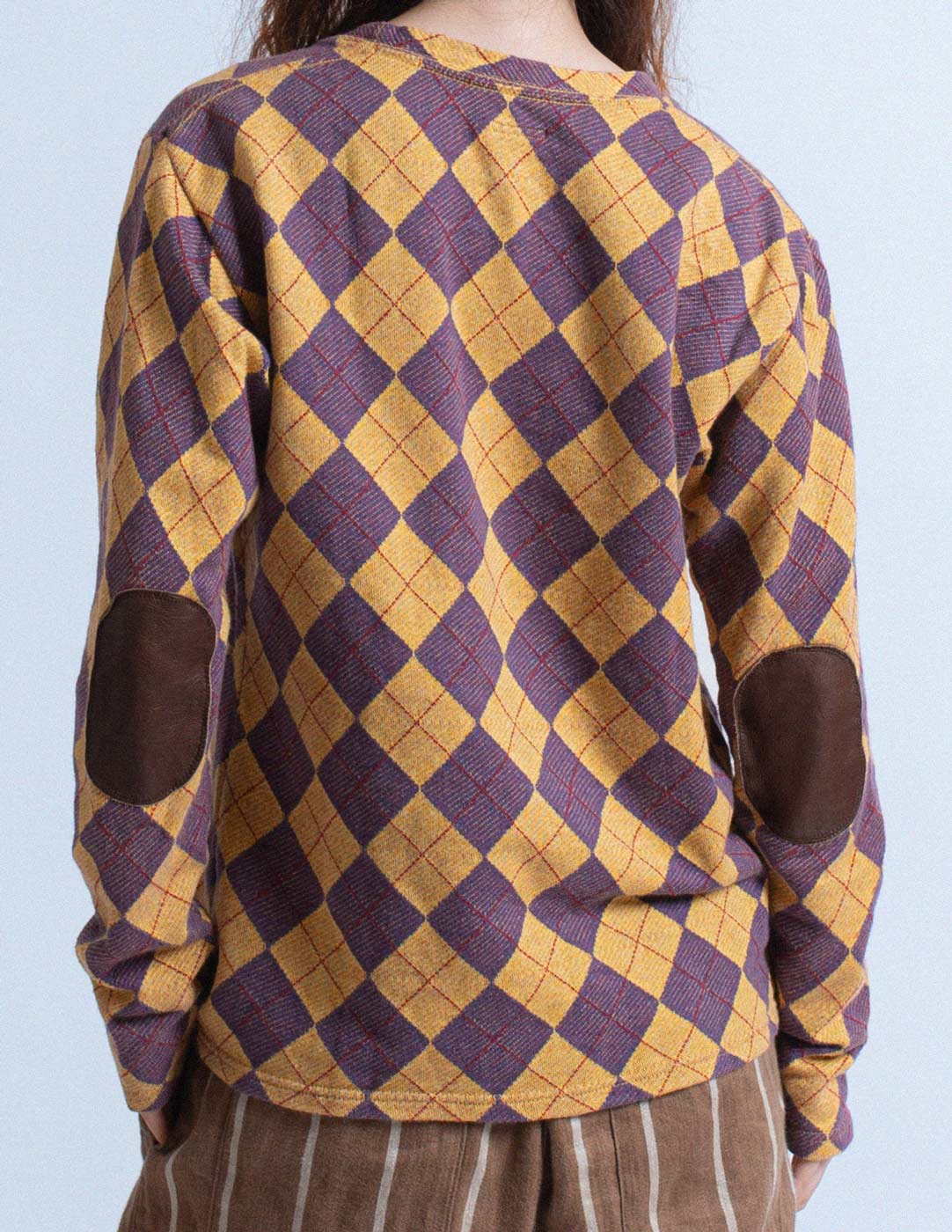 Kapital argyle patterned cotton top back detail