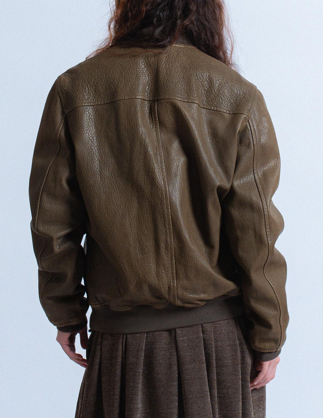 Loewe vintage reversible leather and nylon bomber jacket back detail