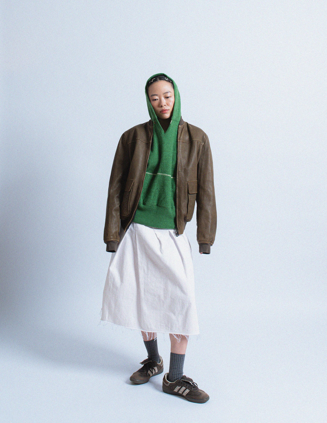 Kapital green wool hoodie