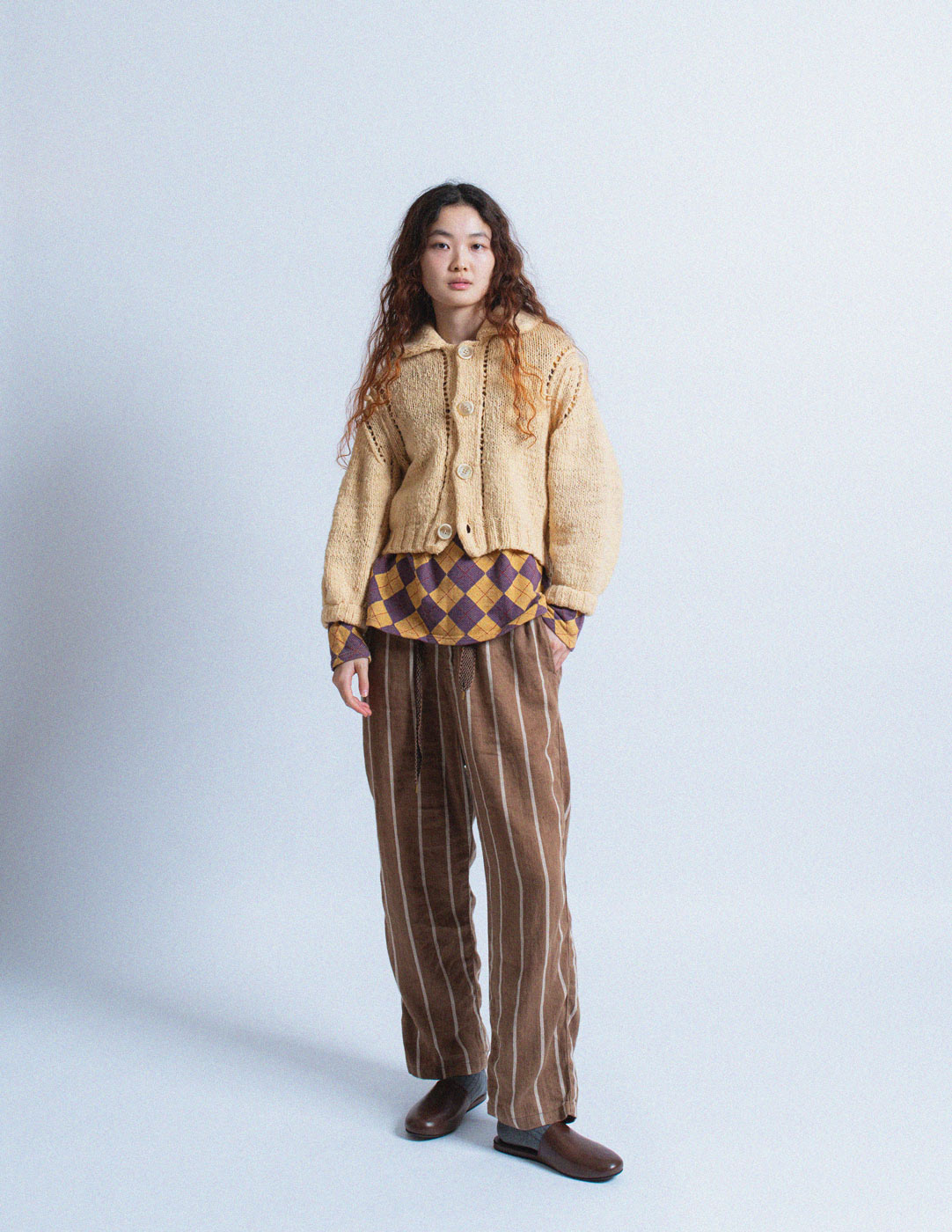 Comme des Garçons vintage cream wool cropped cardigan