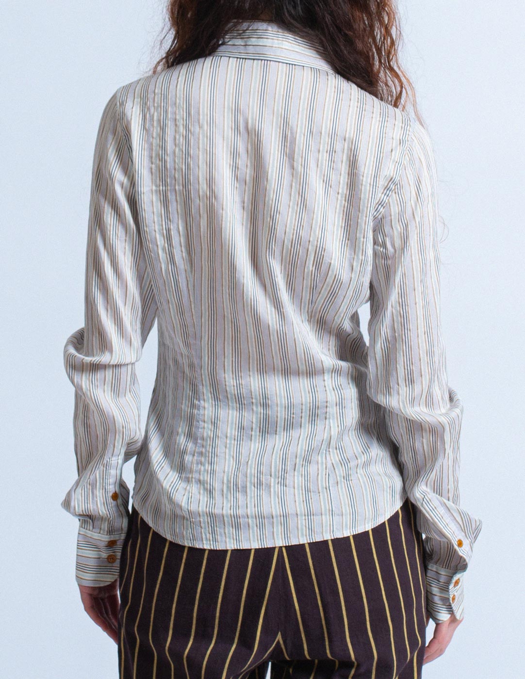 Vivienne Westwood pinstriped silk shirt back detail