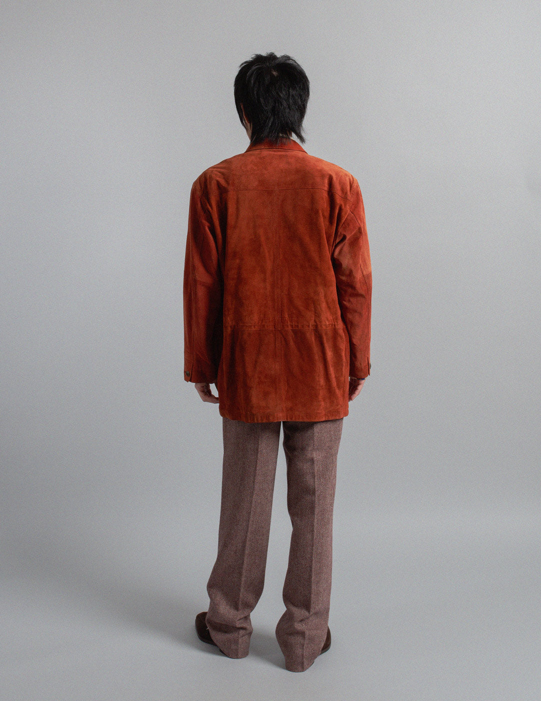 Christian Dior vintage brick red suede blazer back view