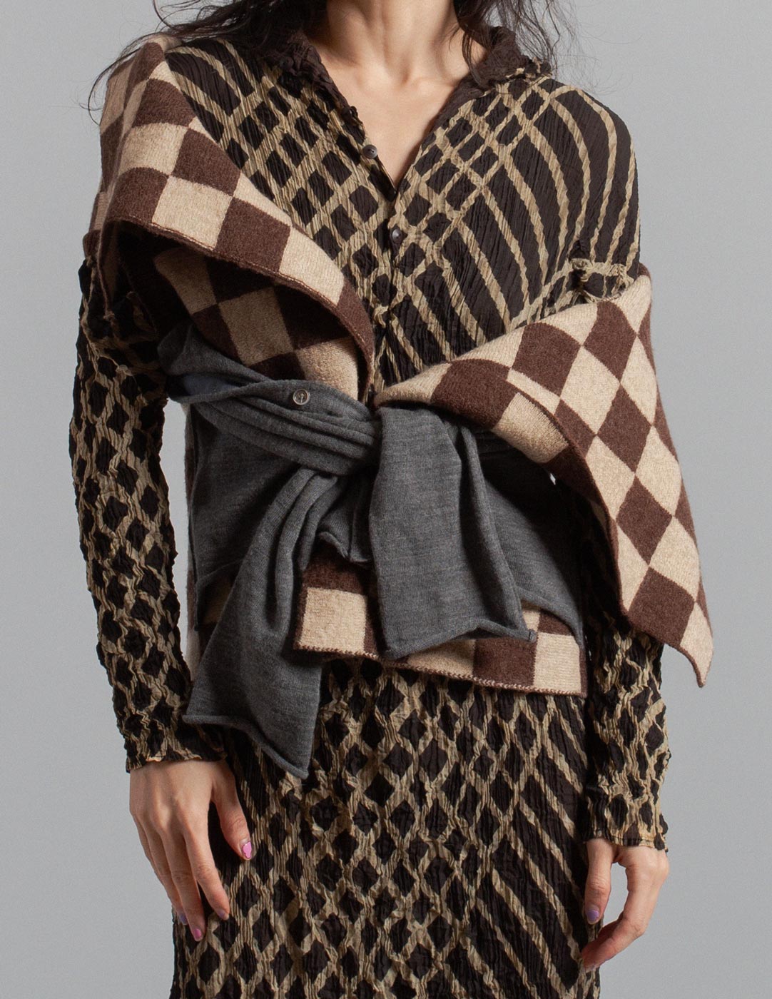 Comme des Garçons vintage multi-way wool check transformable cardigan