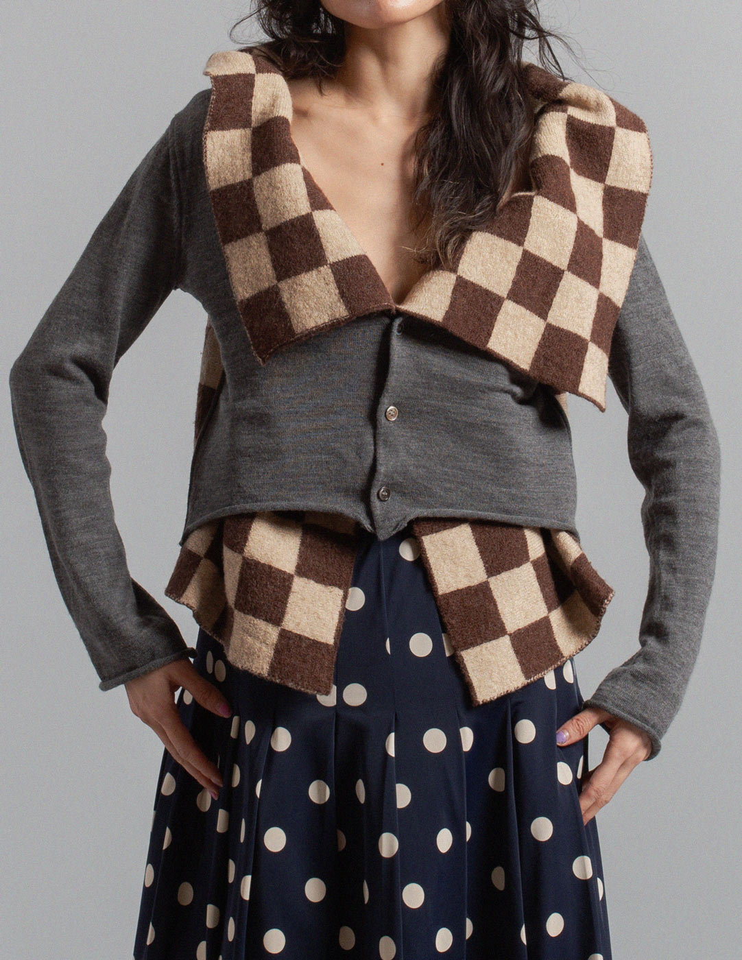 Comme des Garçons vintage multi-way wool check transformable cardigan