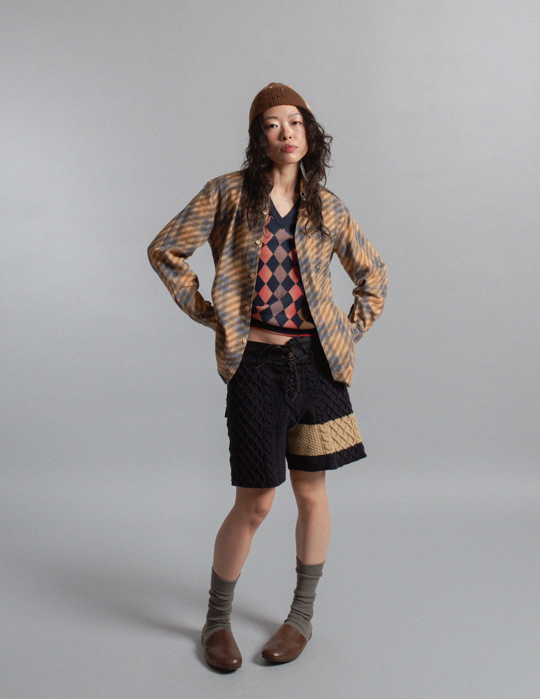 Prada argyle wool and cashmere knit vest