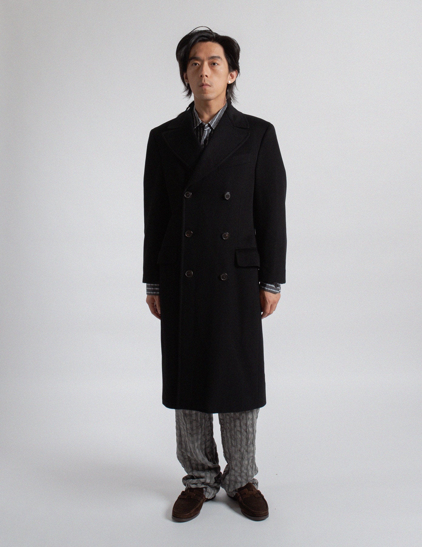 Gianfranco Ferré vintage black double-breasted wool cashmere coat