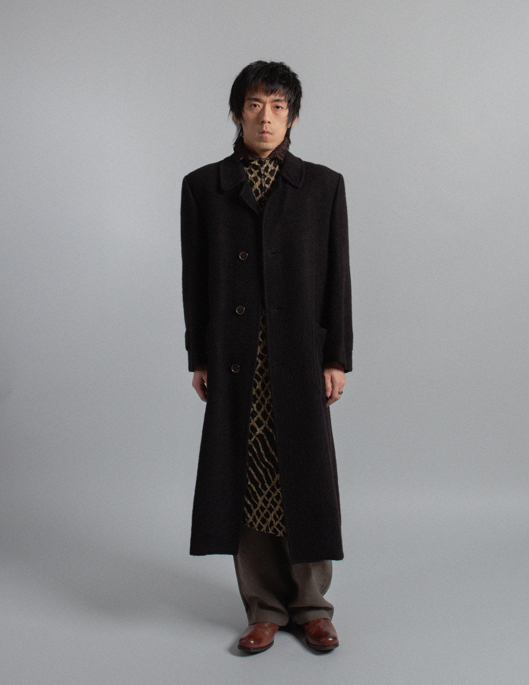 Gianfranco Ferré vintage black brushed wool coat