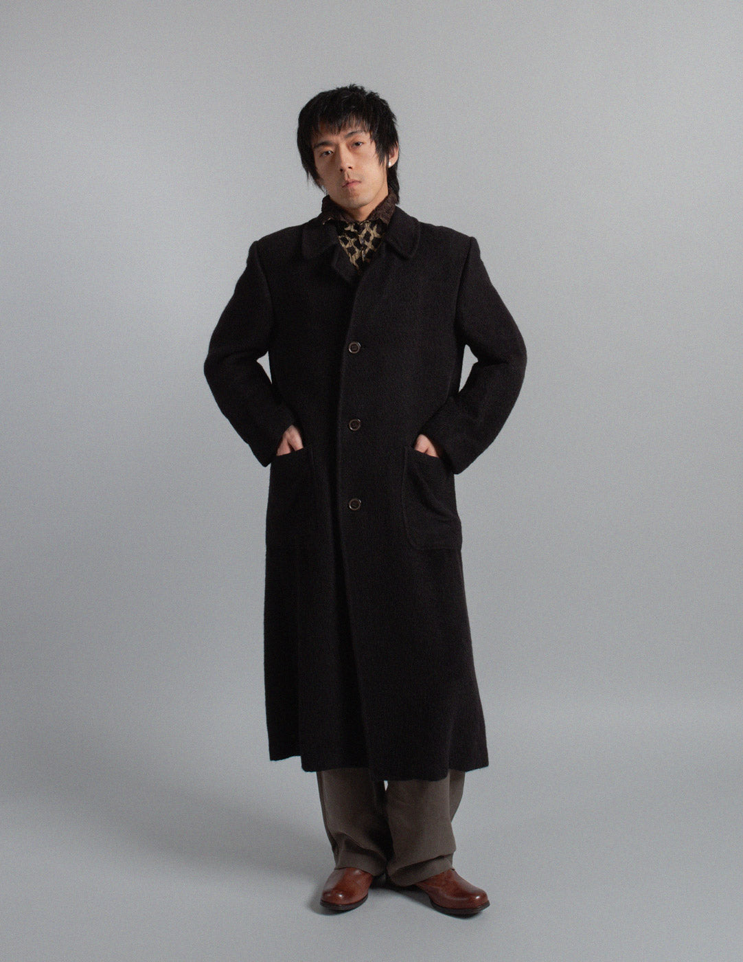 Gianfranco Ferré vintage black brushed wool coat