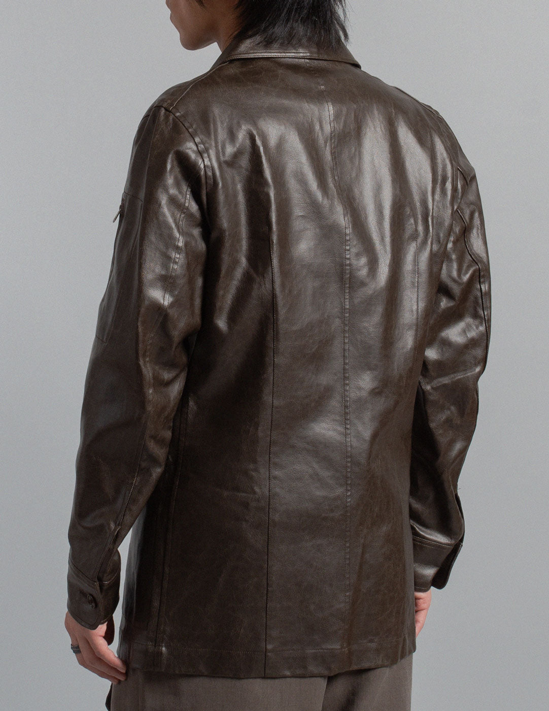 Issey Miyake vintage laminated cotton blazer back detail