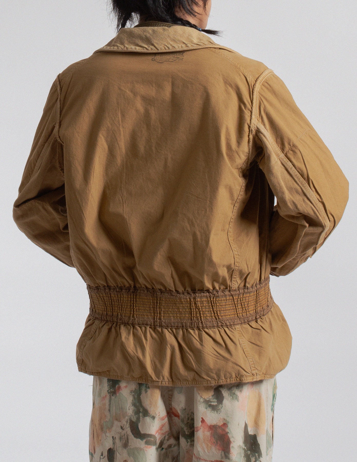 Kapital distressed canvas utility jacket interior detail