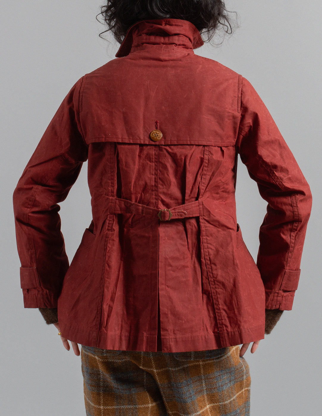 Kapital brick red waxed cotton Jacket back detail