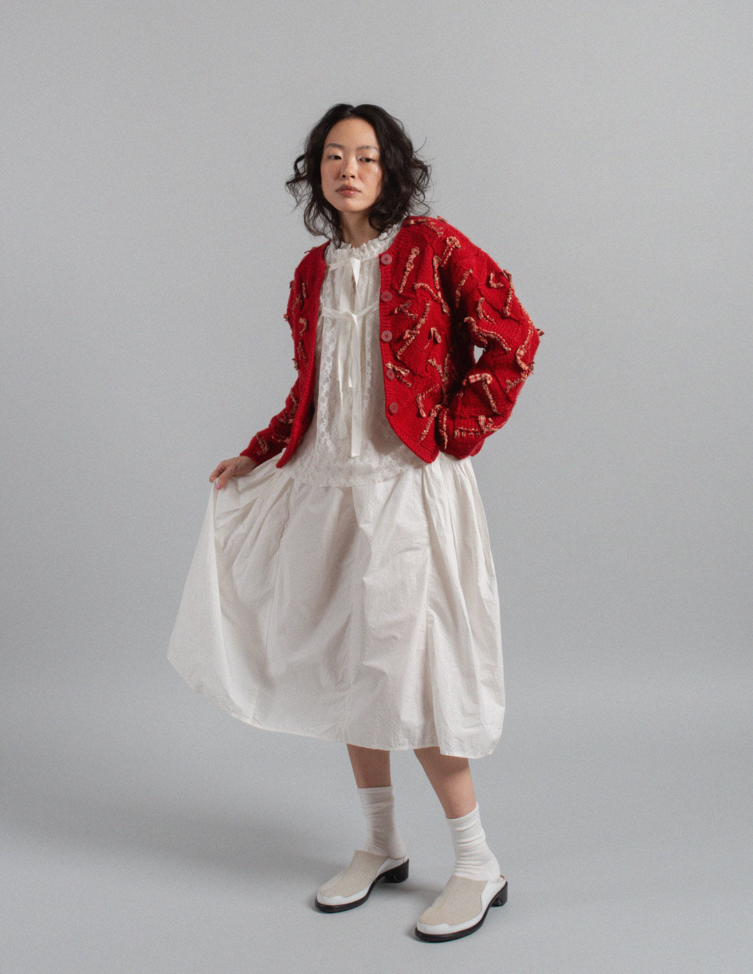 Kapital white cotton linen dress