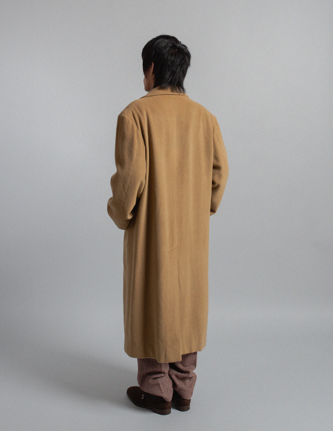 Krizia vintage camel wool coat back view