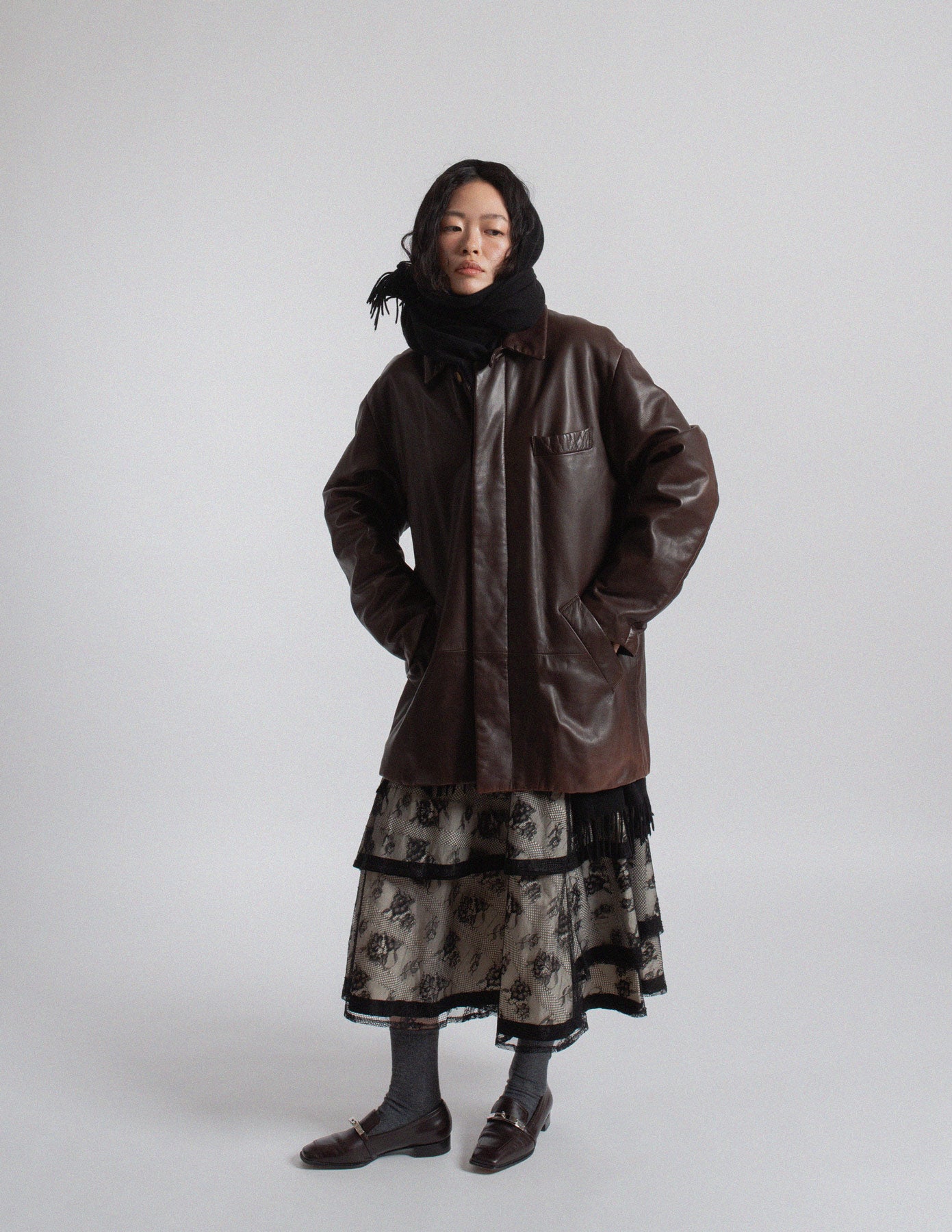 Loewe vintage mahogany brown lambskin coat