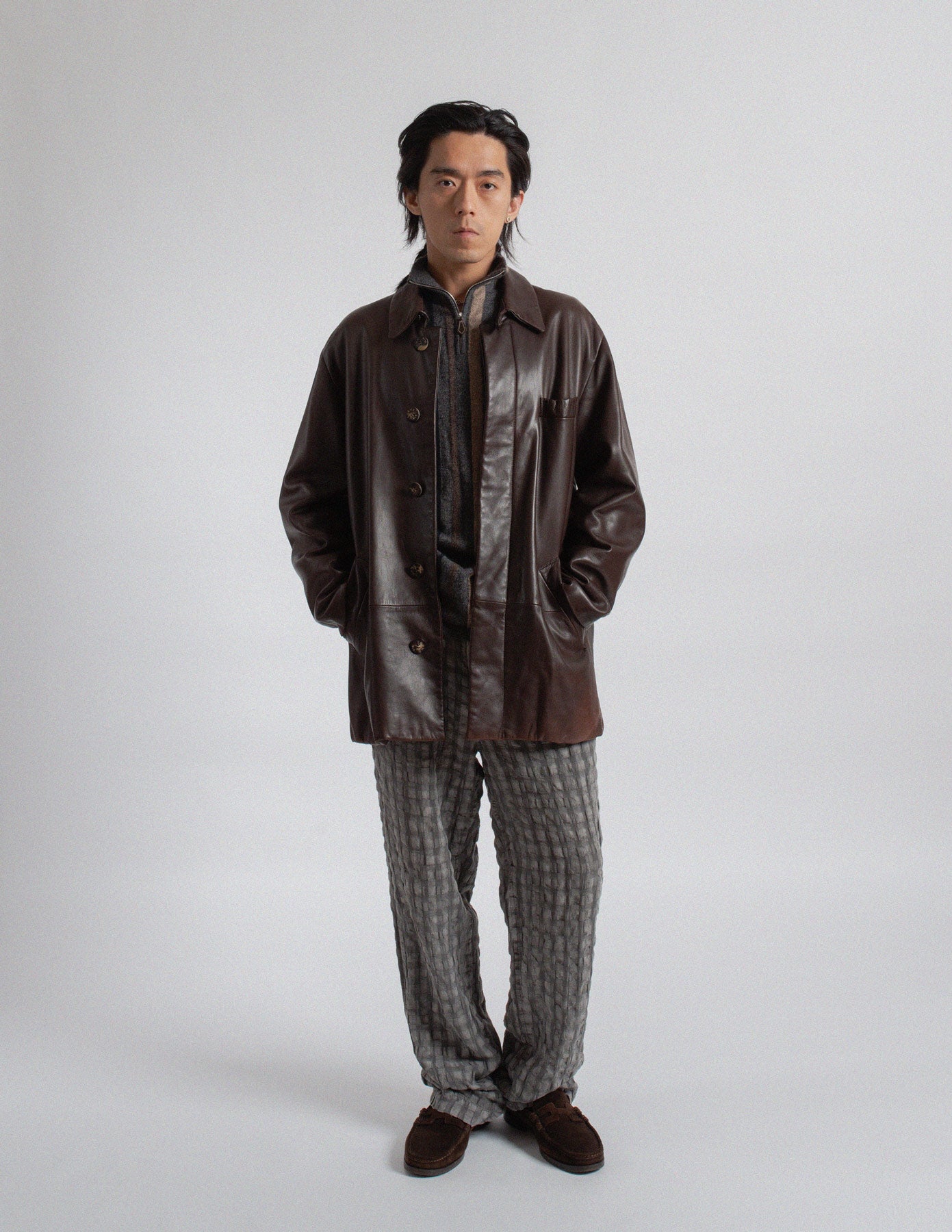 Loewe vintage mahogany brown lambskin coat