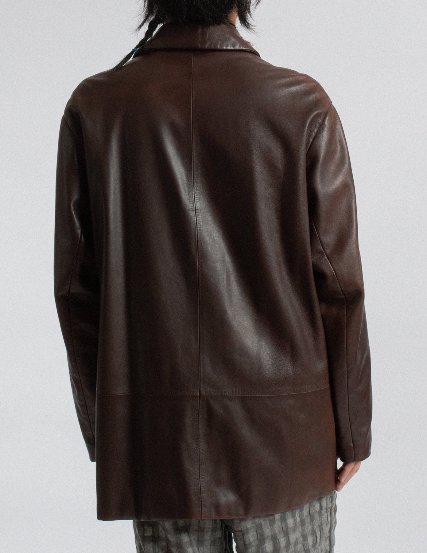 Loewe vintage mahogany brown lambskin coat back detail