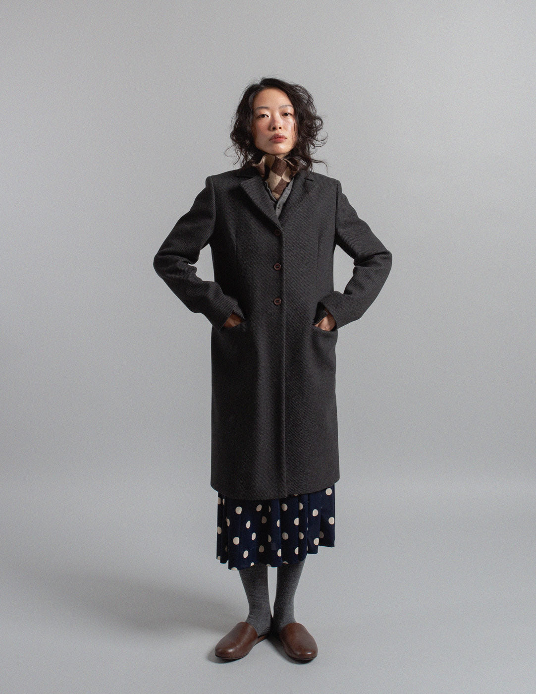 Miu Miu vintage charcoal gray tailored wool coat