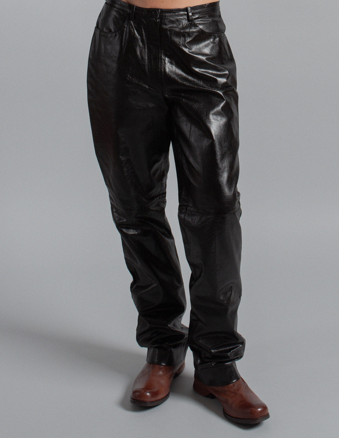 Missoni black leather trousers detail