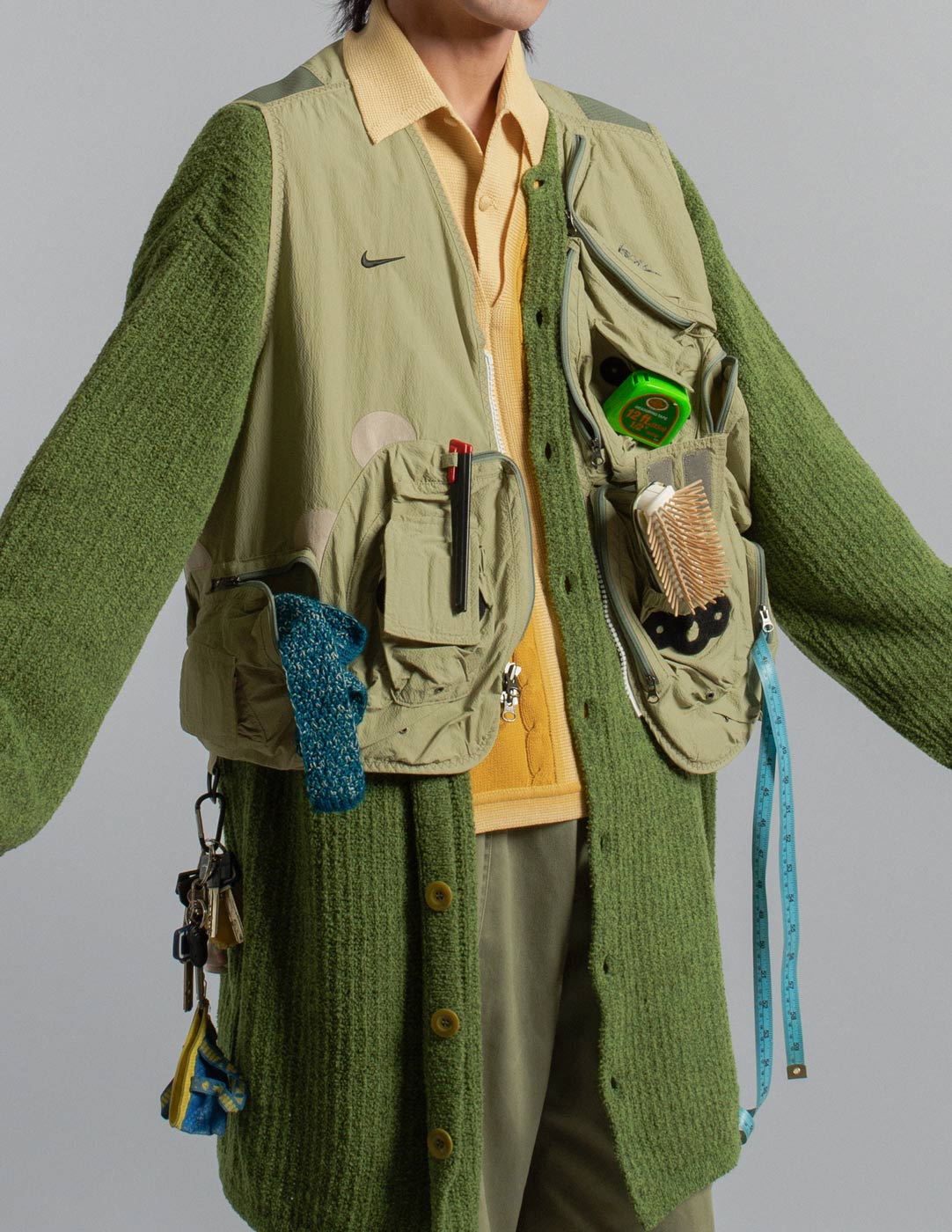 Nike ISPA utility multi-pocket technical vest detail