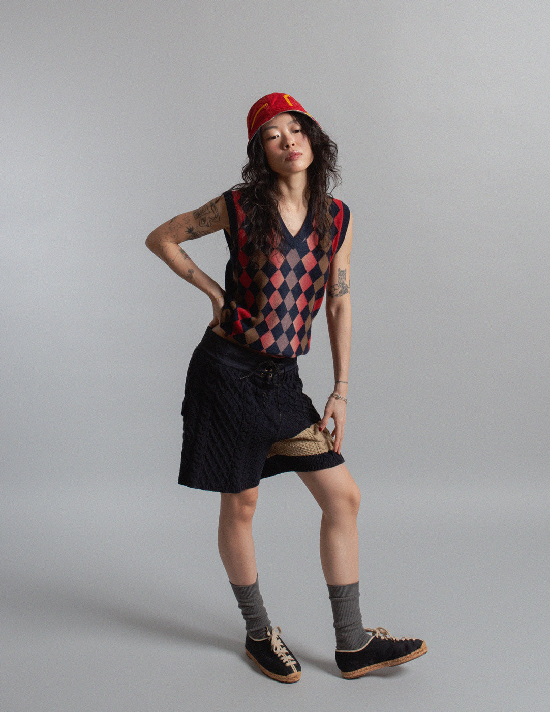 Prada argyle wool and cashmere knit vest