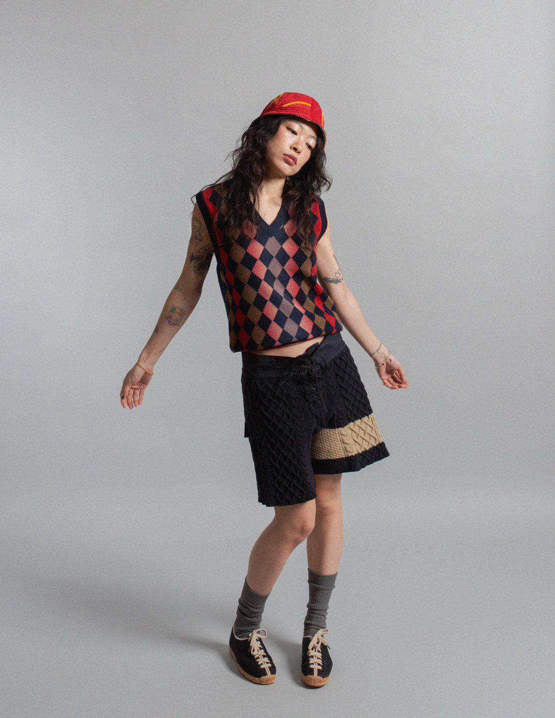 Prada argyle wool and cashmere knit vest