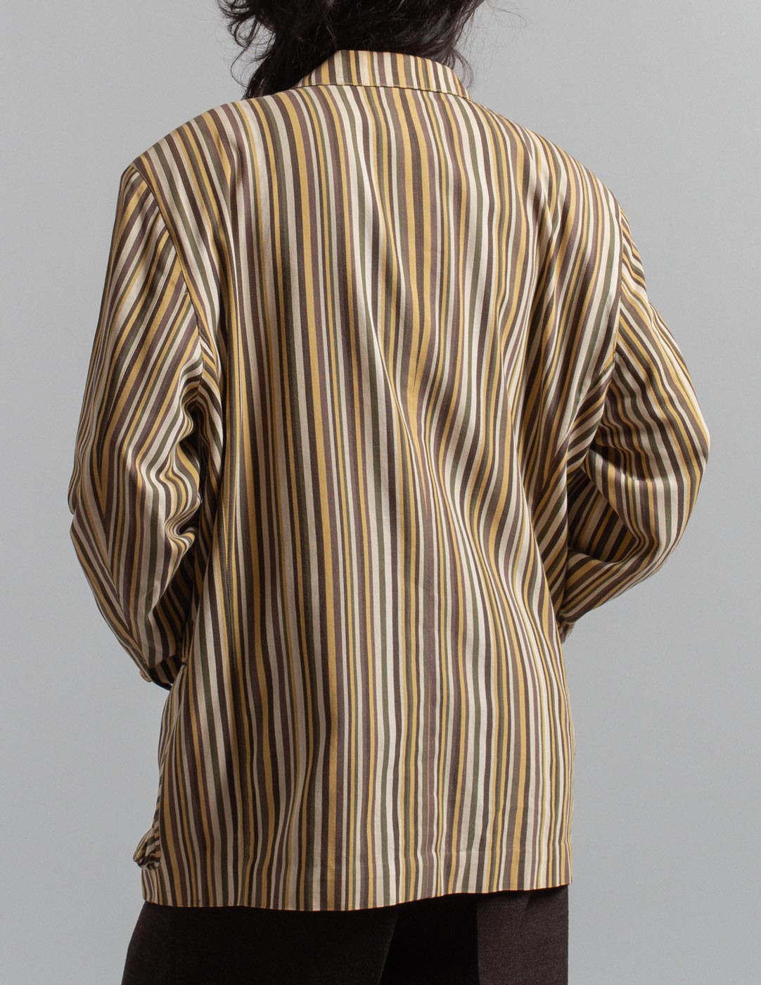 Issey Miyake vintage striped cotton blazer back detail