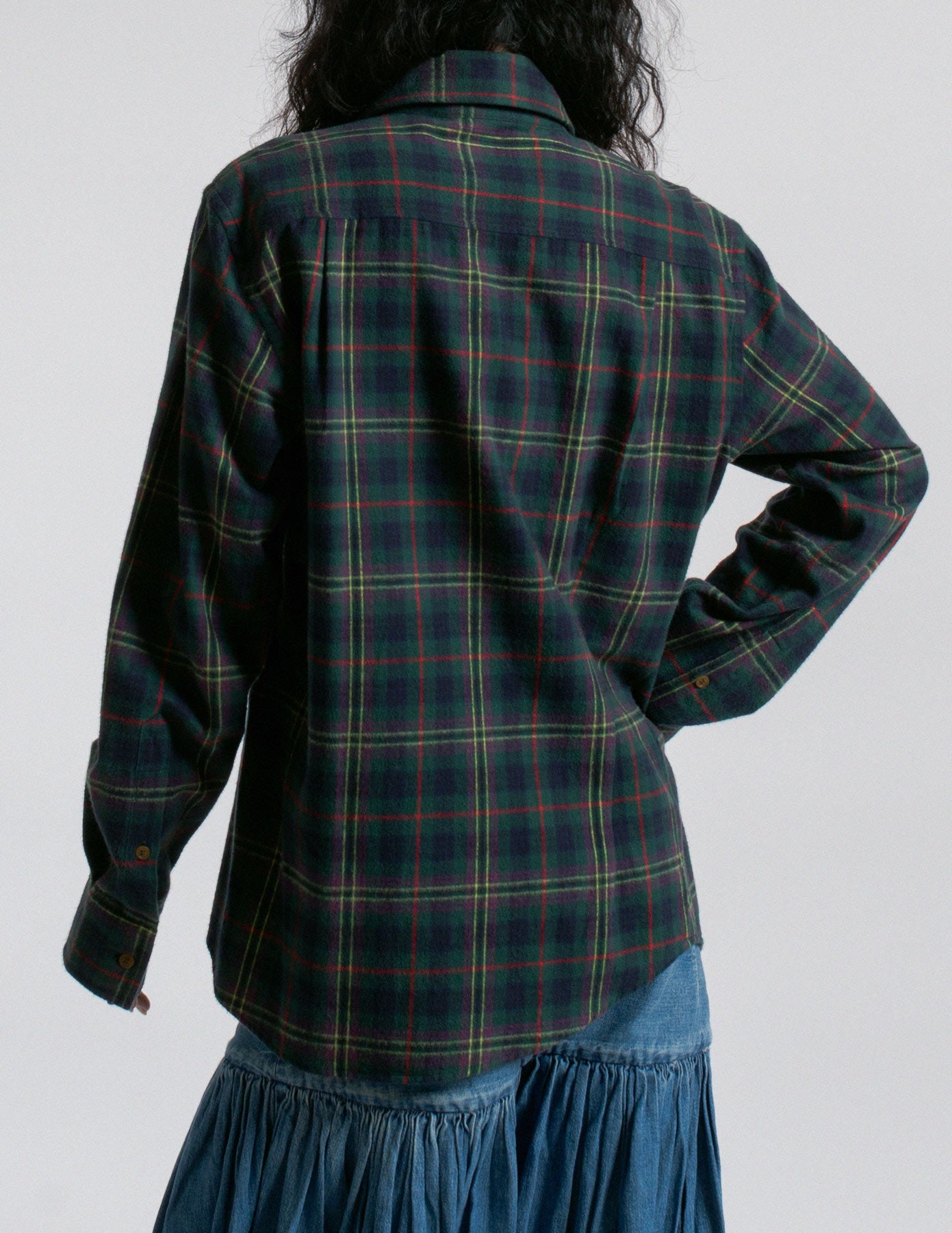 Vivienne Westwood Man tartan plaid cotton flannel shirt back detail