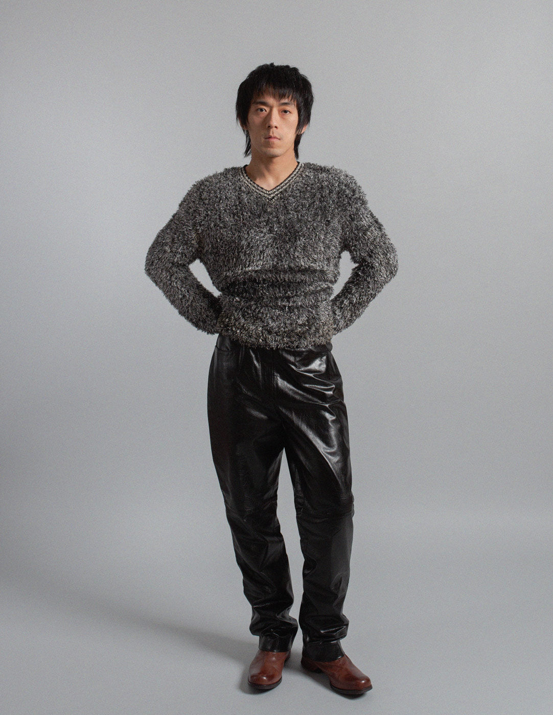 Missoni black leather trousers