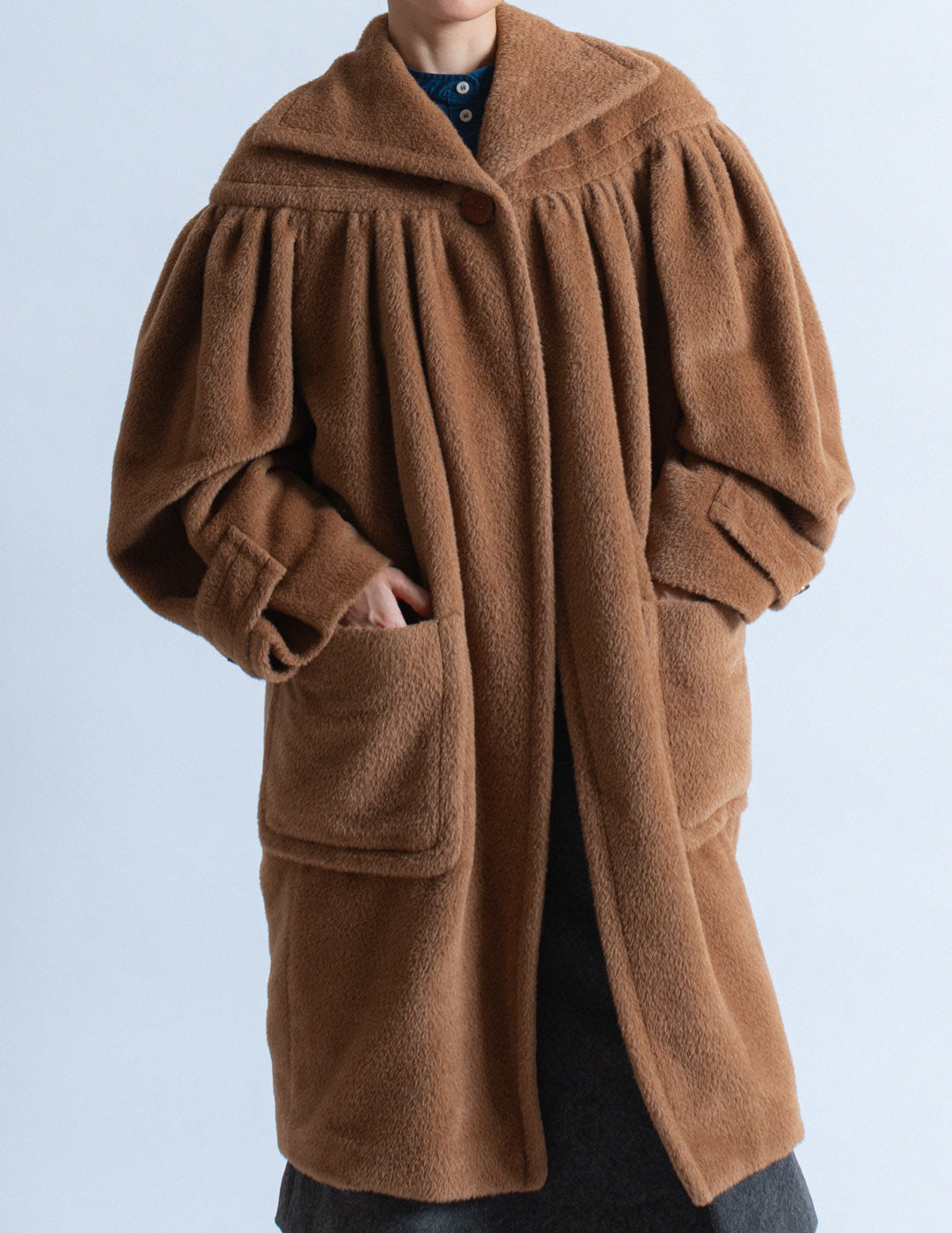 Gianfranco Ferré vintage camel alpaca wool coat with belt detail