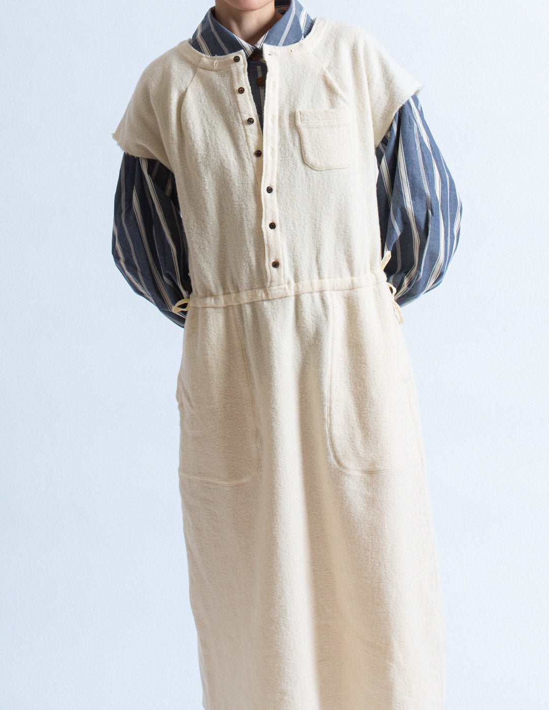 HAI Sporting Gear vintage cream felted wool dress front detail