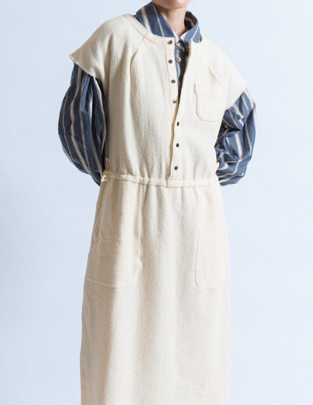 HAI Sporting Gear vintage cream felted wool dress front detail