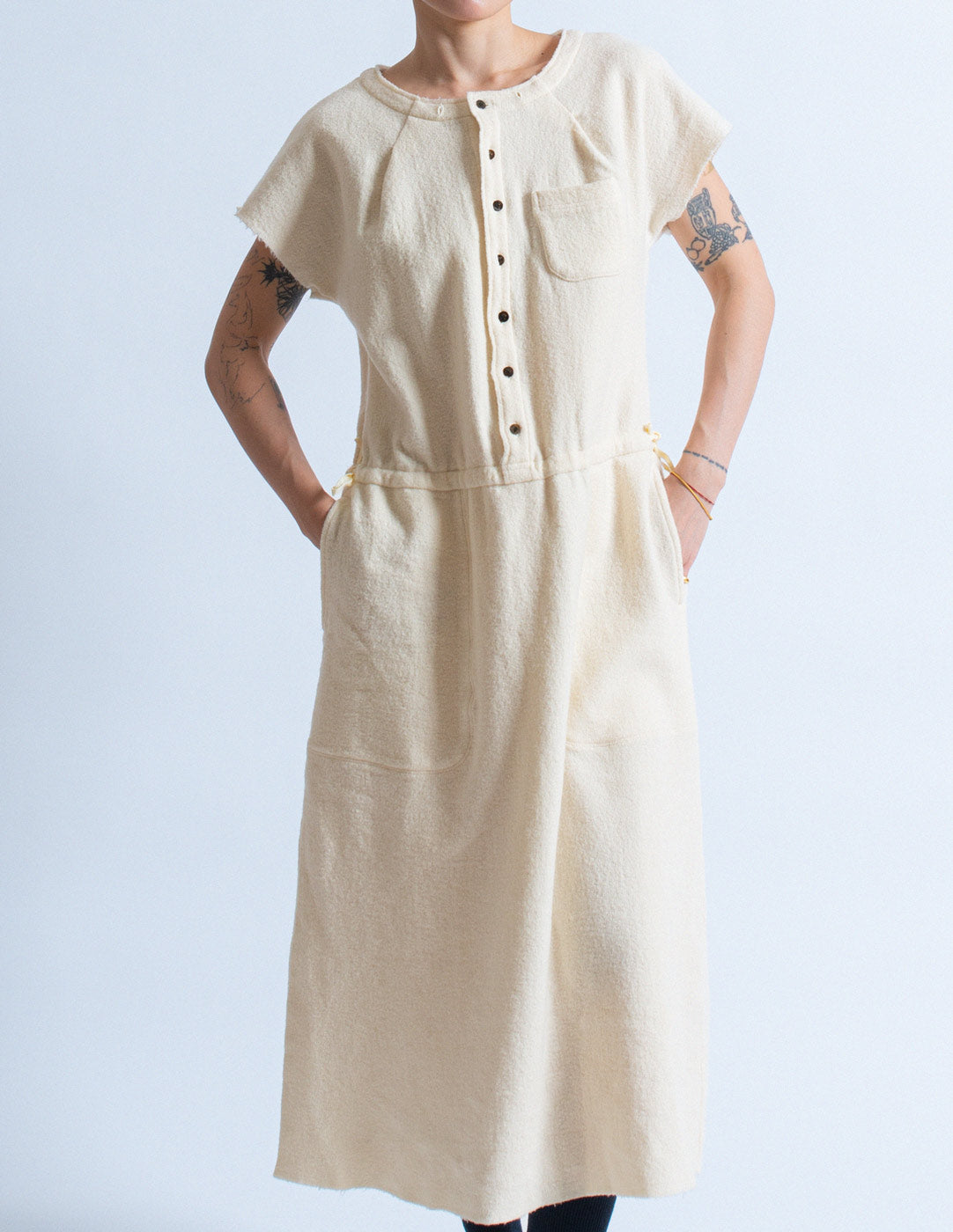 HAI Sporting Gear vintage cream felted wool dress detail