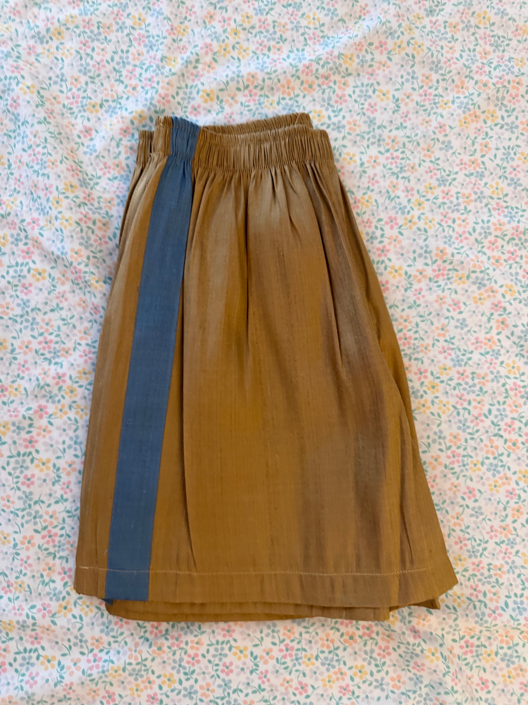 NR mustard& grey Handwoven Raw Thai Silk Unisex Uniform shorts