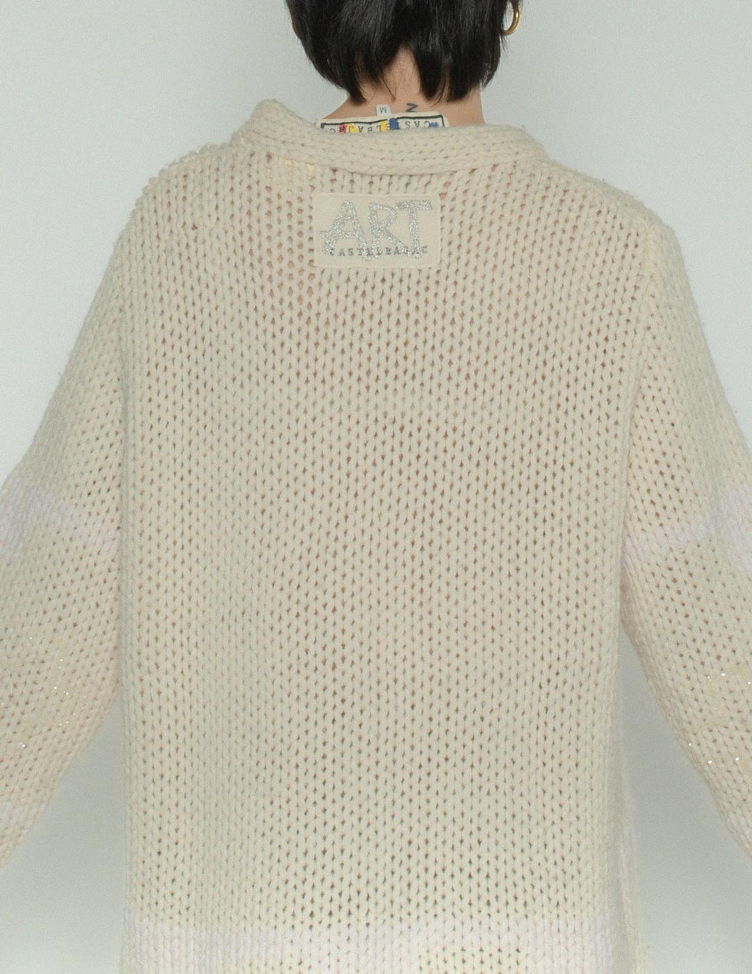 JC de Castelbajac vintage chunky wool sweater back detail